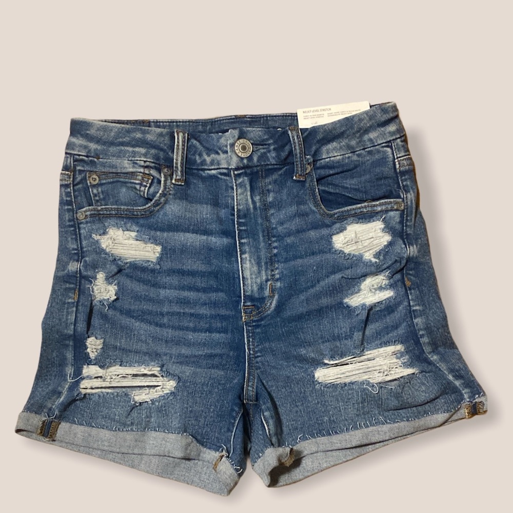 AMERICAN EAGLE hi-rise shortie shorts size 8